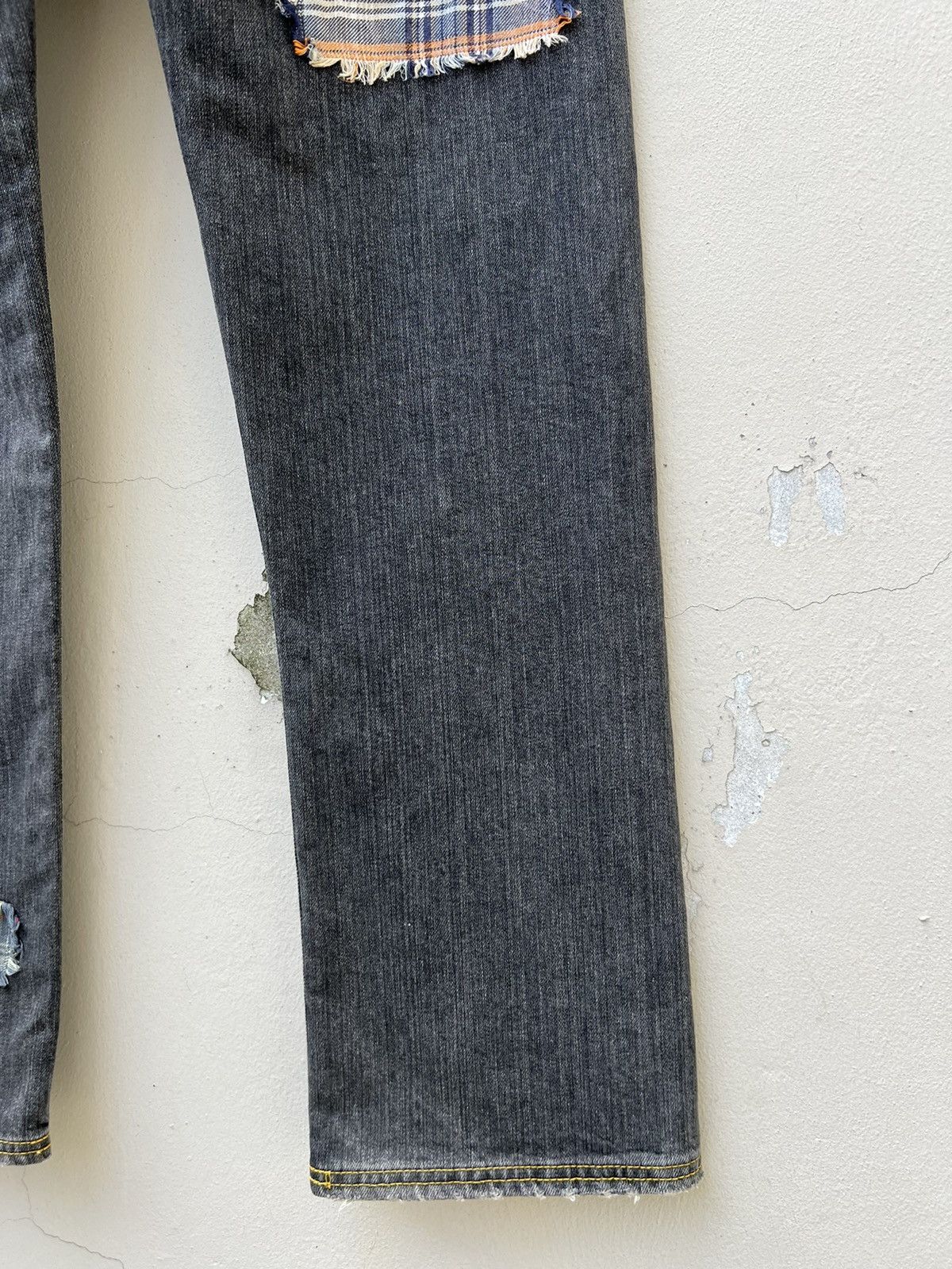 Vintage Trashed GRAND CANYON Japan Ripped Fade Black Denim Jeans Size US 34 / EU 50 - 14 Thumbnail