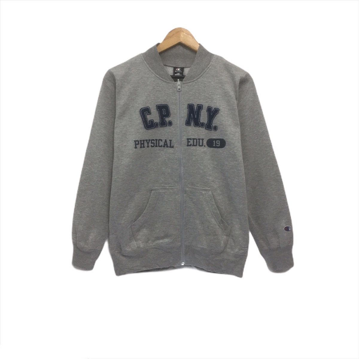 Champion × Vintage Vintage Champion Zipper Varsity Sweater Embroidery CPNY edu Size S / US 4 / IT 40 - 1 Thumbnail