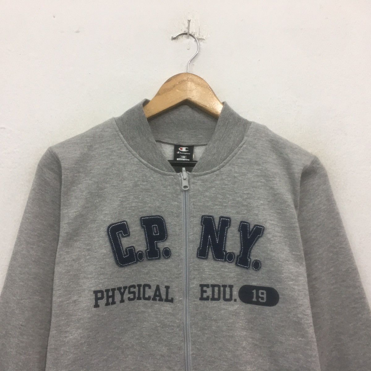 Champion × Vintage Vintage Champion Zipper Varsity Sweater Embroidery CPNY edu Size S / US 4 / IT 40 - 2 Thumbnail