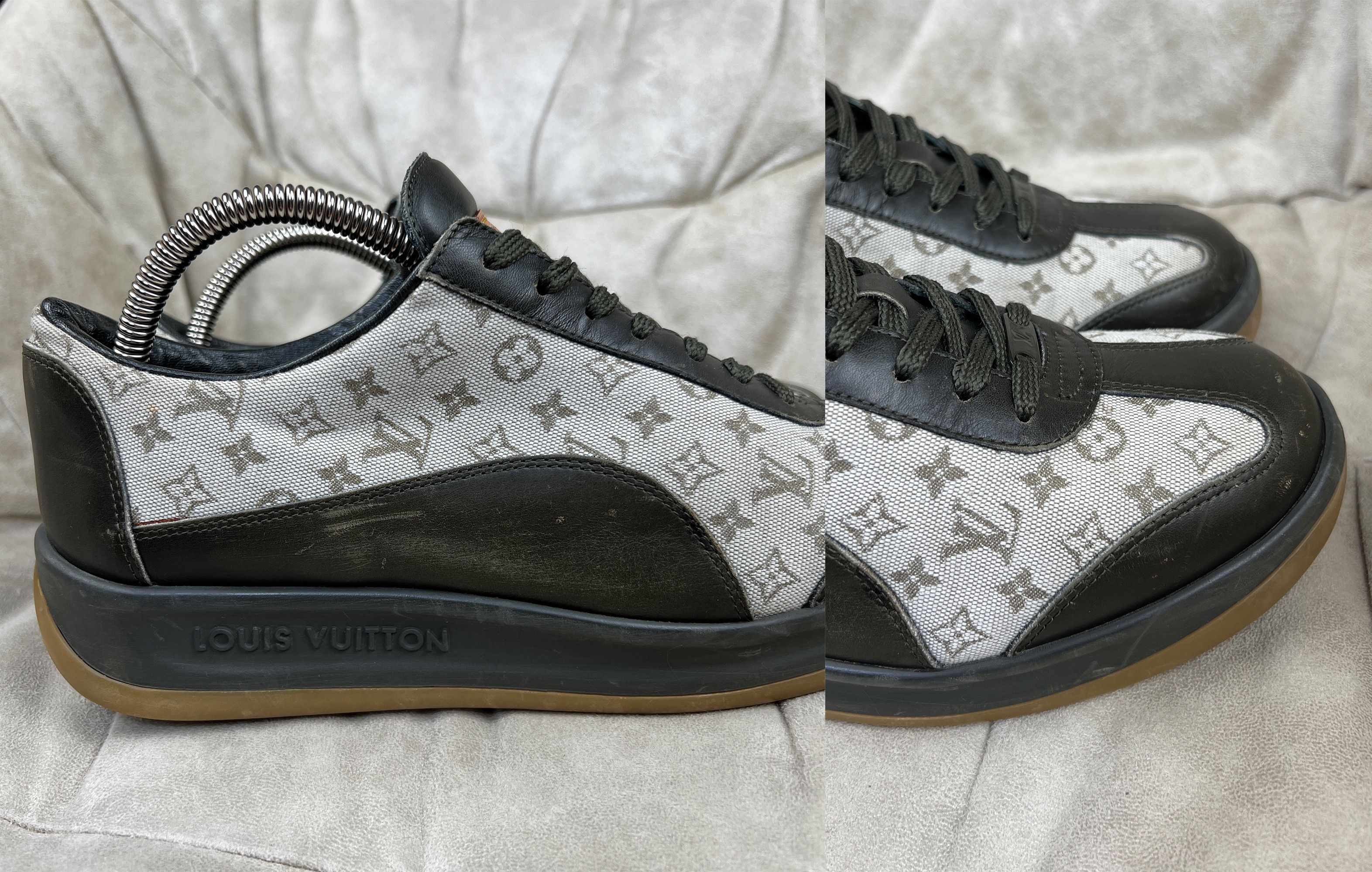 Louis Vuitton Louis Vuitton Green Monogram Low Top Sneakers Size US 9.5 / IT 39.5 - 12 Thumbnail