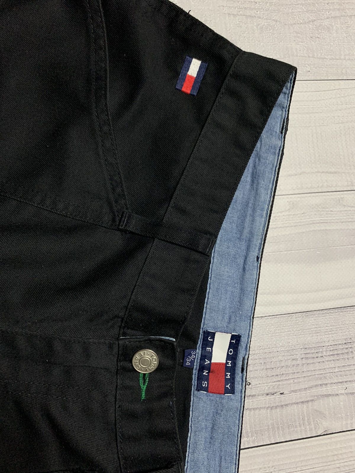 Tommy Hilfiger × Vintage Vintage cargo pants Tommy Hilfiger logo pocket rare black Size US 32 / EU 48 - 5 Thumbnail