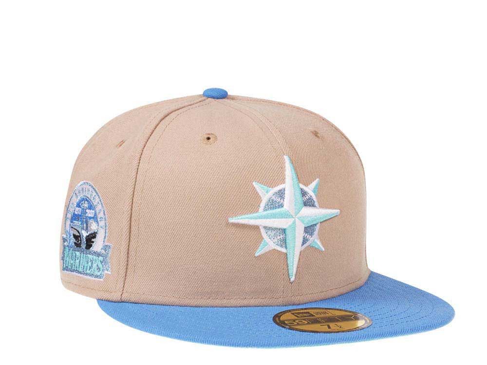 MLB × New Era Tan Khaki Blue Seattle Mariners 7 3/8 Two 2 Tone Iced 30th Size ONE SIZE - 7 Thumbnail