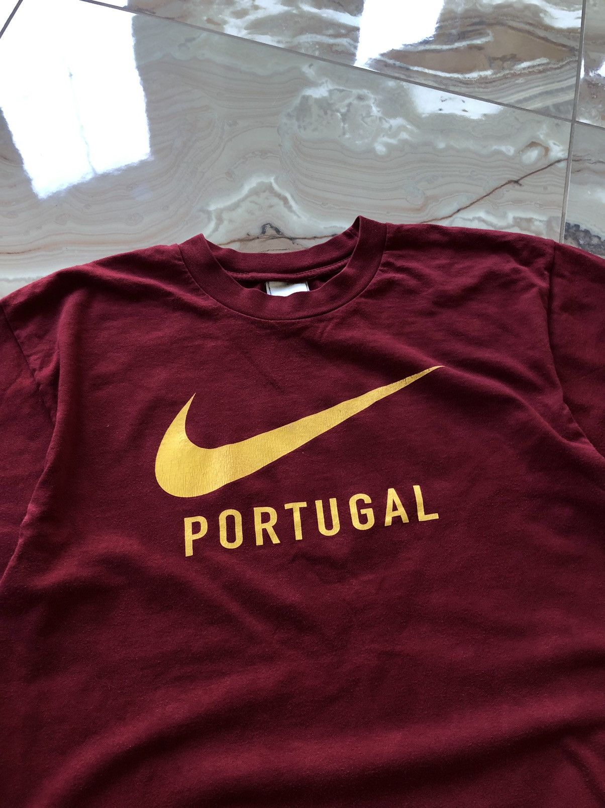 Nike × Vintage 90s Vintage Nike Swoosh Portugal Tee Size US M / EU 48-50 / 2 - 3 Thumbnail