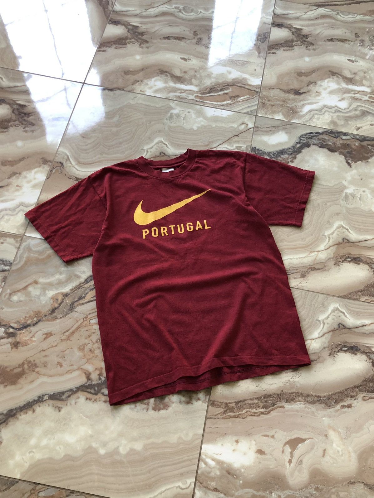 Nike × Vintage 90s Vintage Nike Swoosh Portugal Tee Size US M / EU 48-50 / 2 - 1 Thumbnail