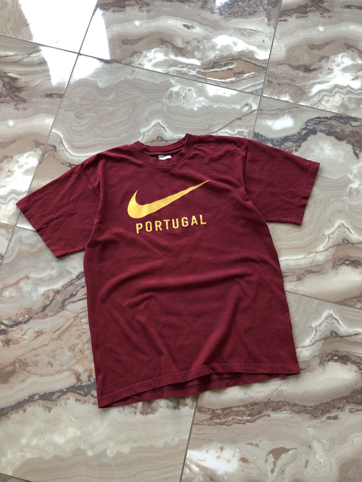 Nike × Vintage 90s Vintage Nike Swoosh Portugal Tee Size US M / EU 48-50 / 2 - 2 Thumbnail