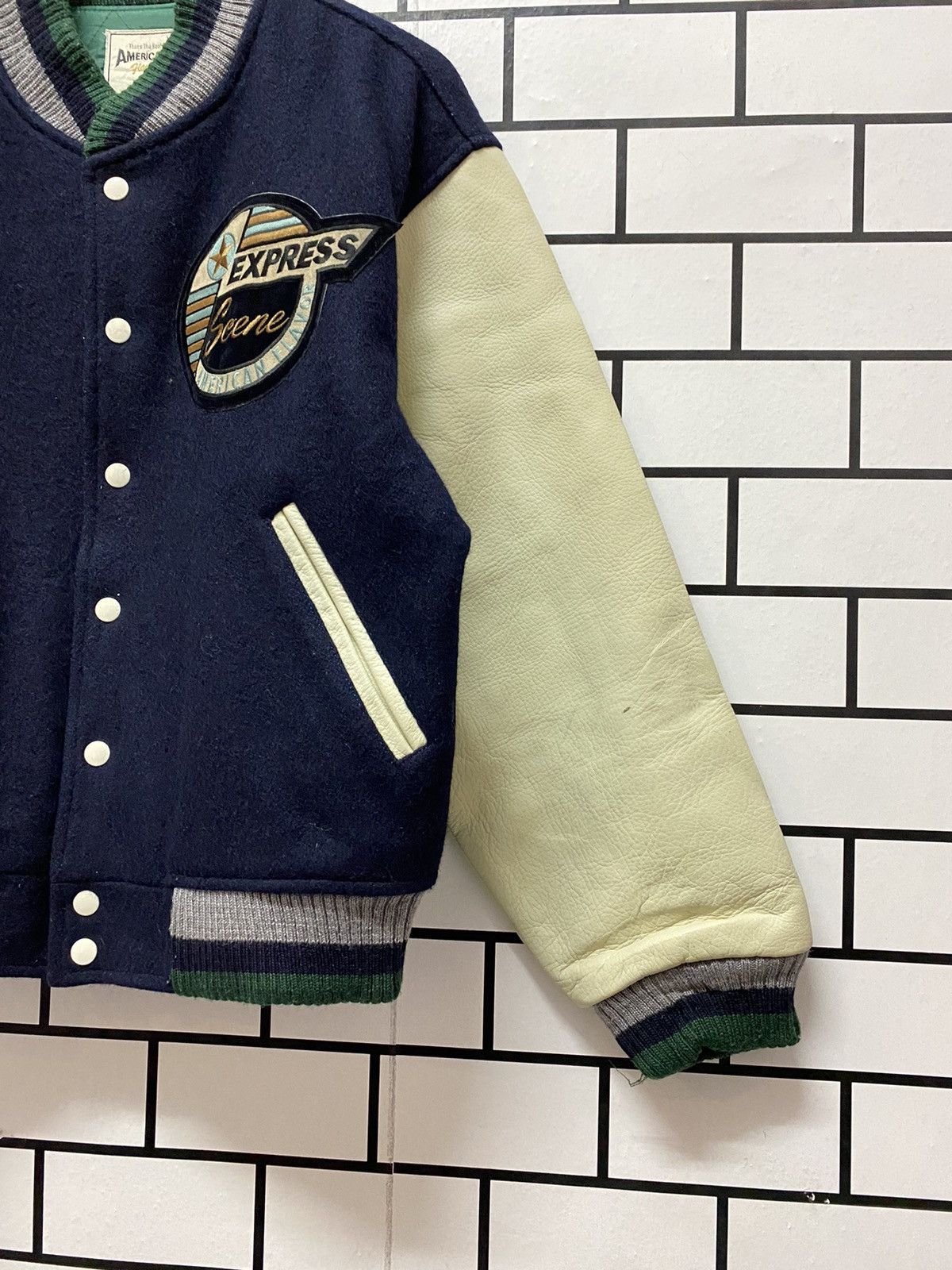 Vintage Vintage 80’s American Flavours Leather Wool Varsity Jacket Size US L / EU 52-54 / 3 - 8 Thumbnail