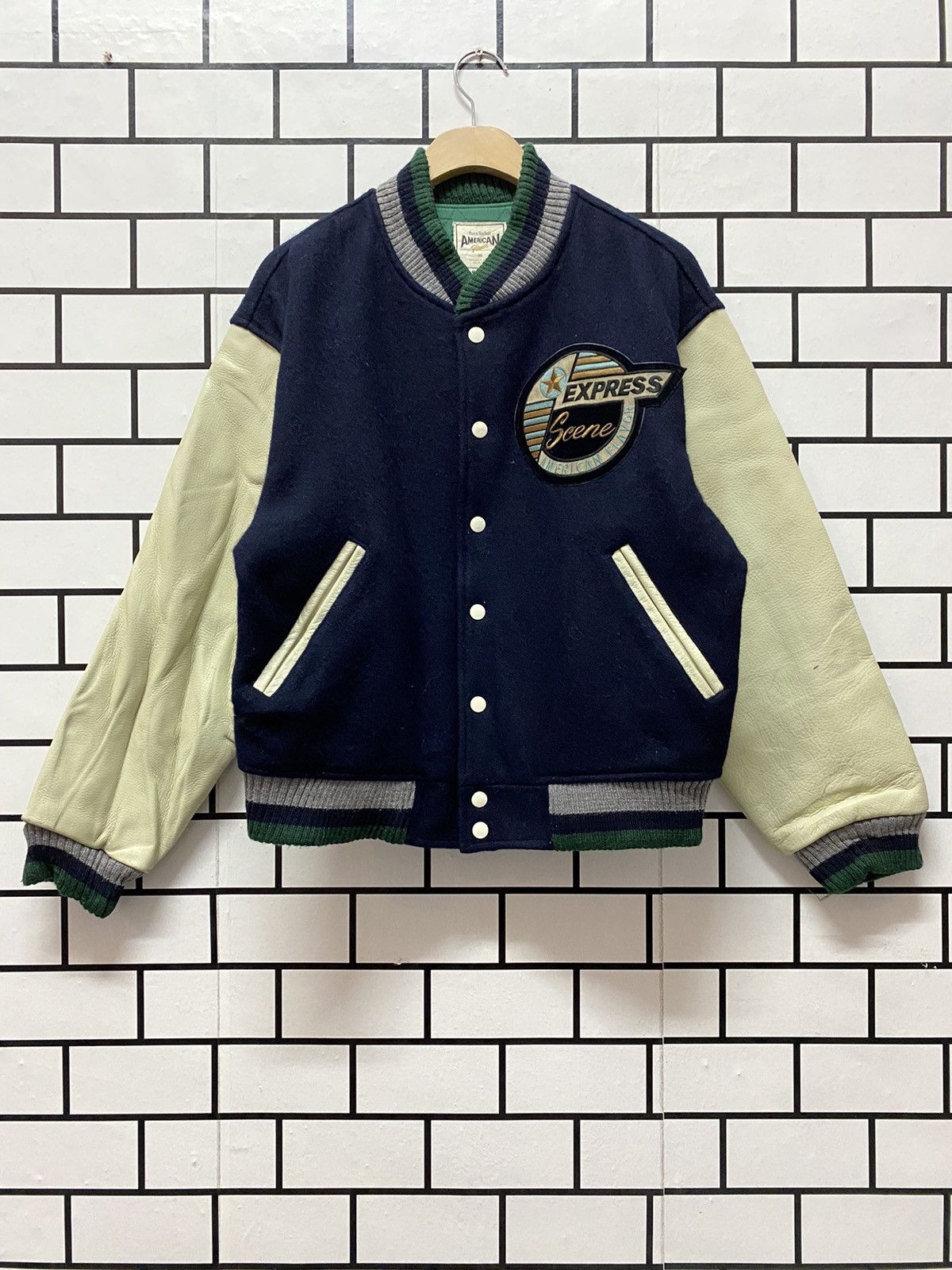 Vintage Vintage 80’s American Flavours Leather Wool Varsity Jacket Size US L / EU 52-54 / 3 - 2 Thumbnail