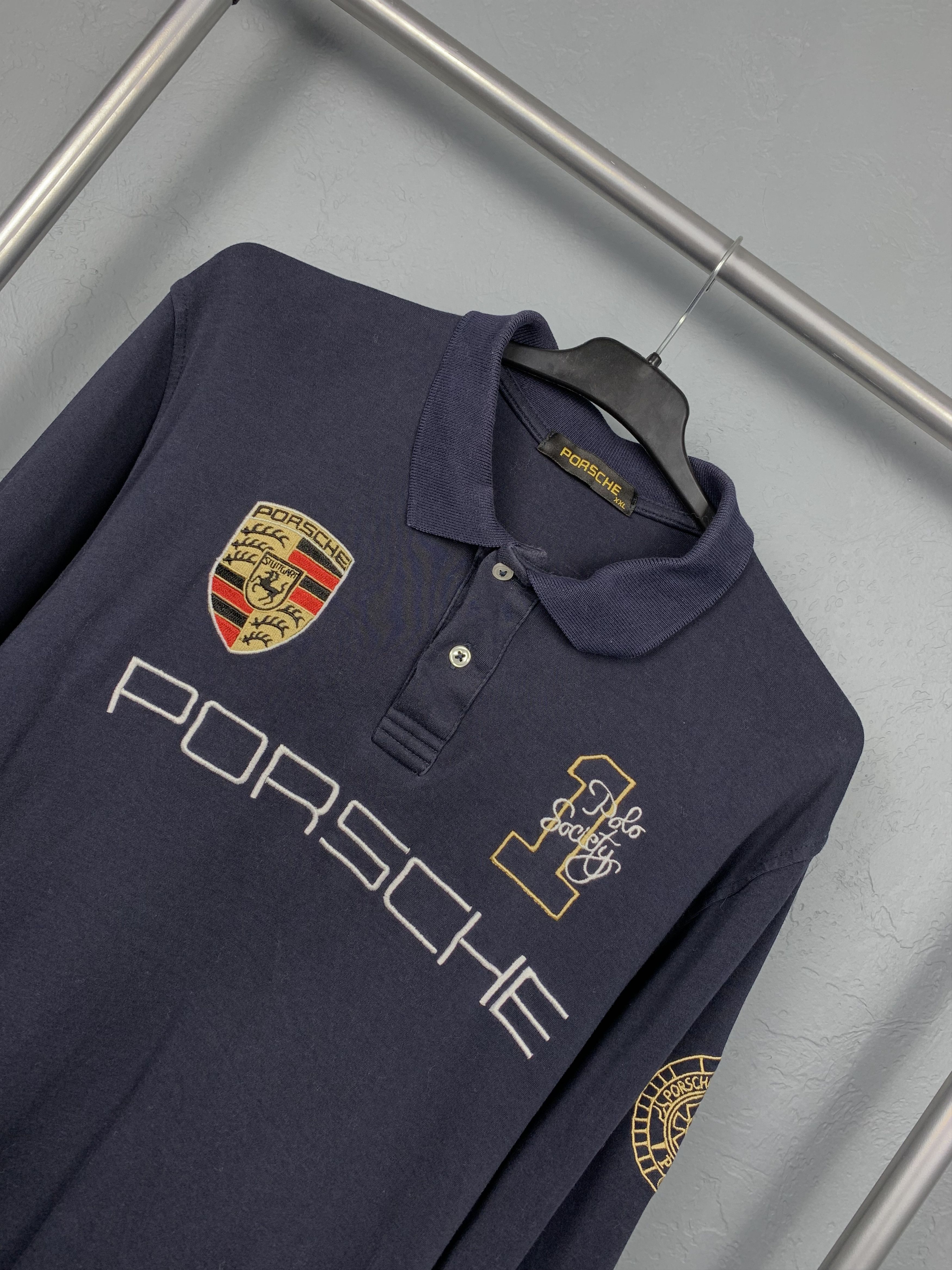 Porsche Design × Vintage Porsche Design Vintage Mens Long Sleeve Polo Shirt Tee Size US M / EU 48-50 / 2 - 2 Thumbnail