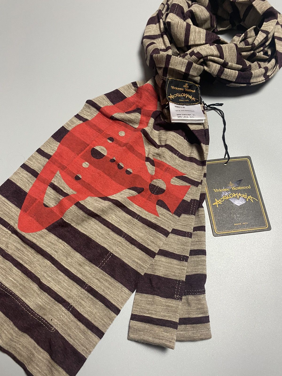 Vivienne Westwood Vivienne Westwood 🪐 wool scarf Anglomania Big Orb logo print Size ONE SIZE - 5 Thumbnail