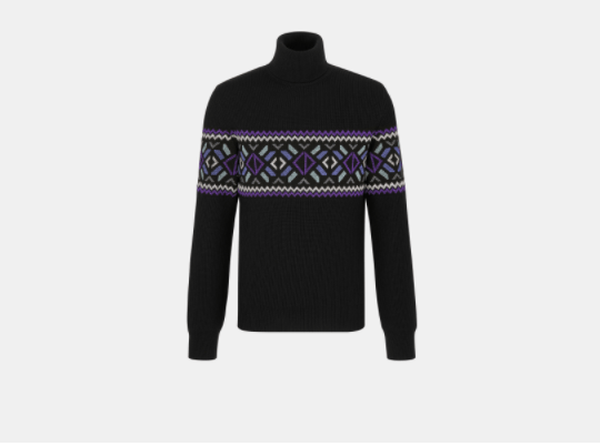 image of Dior Black Ribbed Wool Sweater, Men's (Size Medium)