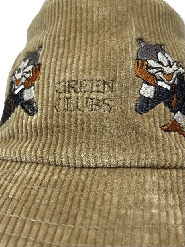 Japanese Brand DOPE🔥Vtg GREEN CLUB Embroidery TOM CAT Corduroy Bucket Hat Size ONE SIZE - 6 Thumbnail