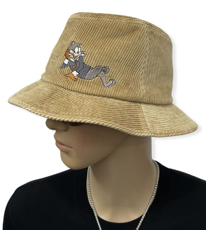 Japanese Brand DOPE🔥Vtg GREEN CLUB Embroidery TOM CAT Corduroy Bucket Hat Size ONE SIZE - 2 Thumbnail