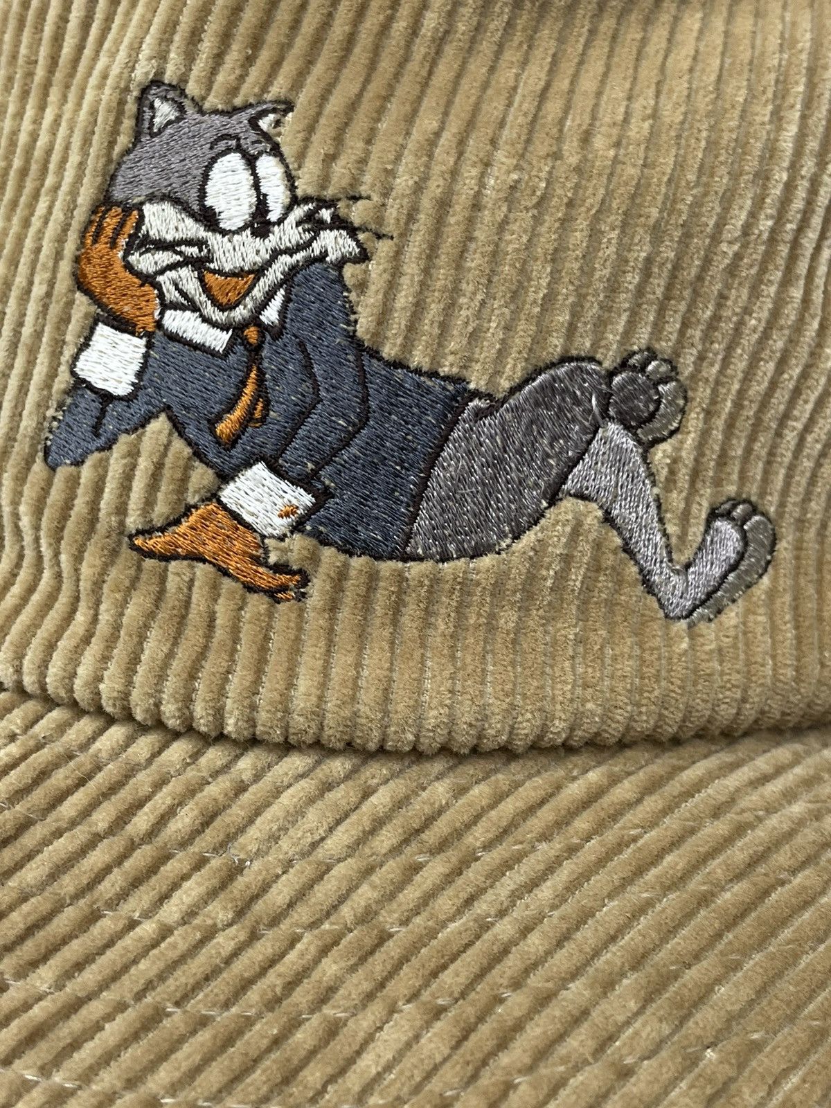 Japanese Brand DOPE🔥Vtg GREEN CLUB Embroidery TOM CAT Corduroy Bucket Hat Size ONE SIZE - 8 Thumbnail