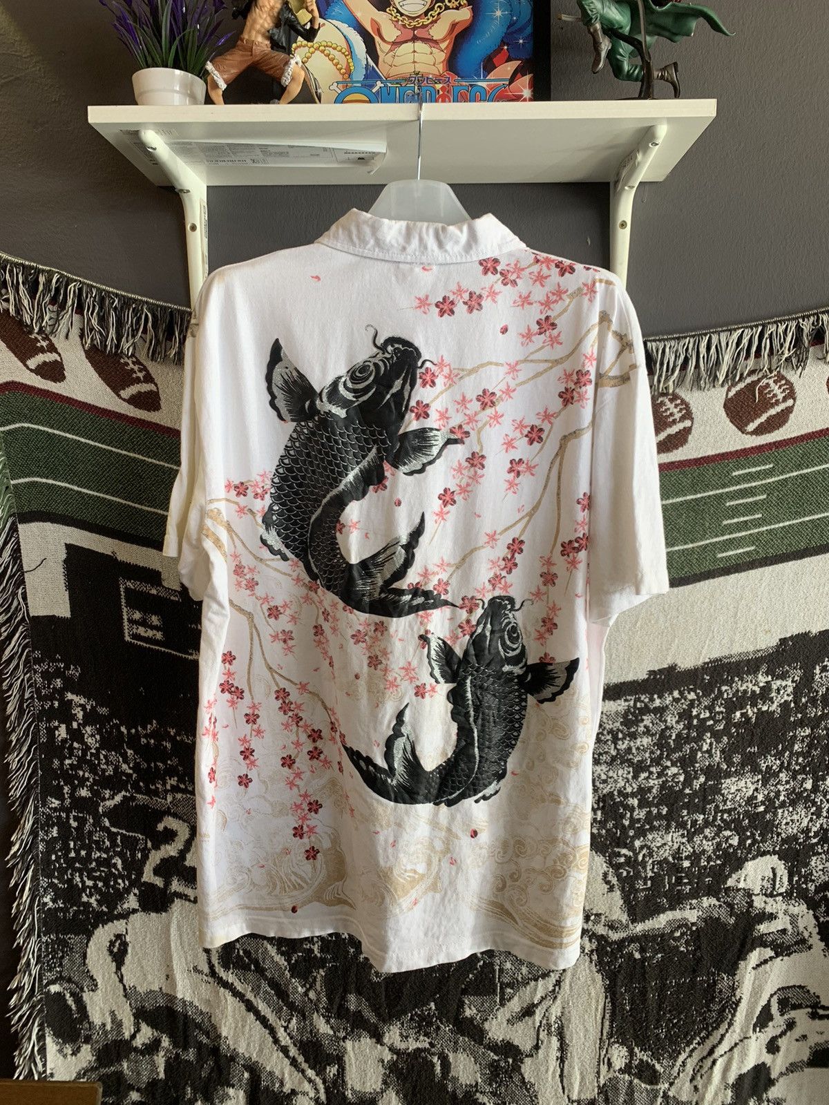 rare sukajan koi fish collar tee
