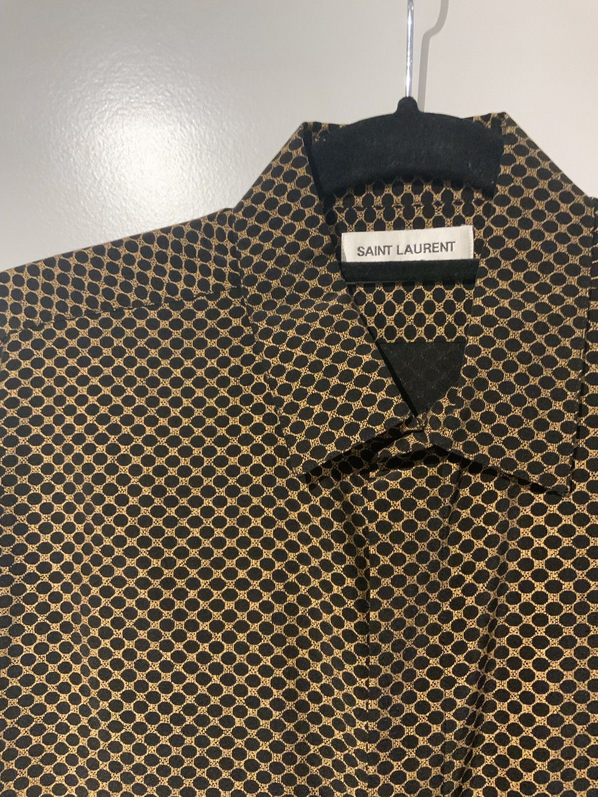 Saint Laurent Paris Silk FW18 Gold and Black Button Up Size US S / EU 44-46 / 1 - 4 Thumbnail