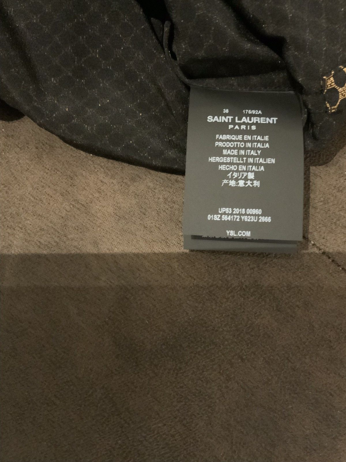 Saint Laurent Paris Silk FW18 Gold and Black Button Up Size US S / EU 44-46 / 1 - 10 Thumbnail