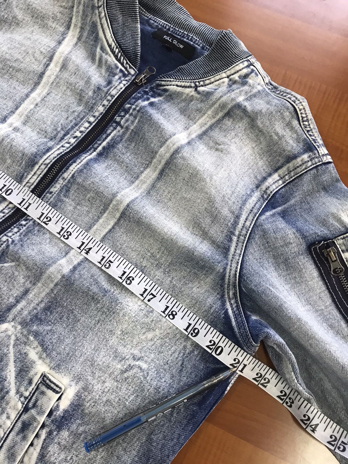 Japanese Brand Full Glow Acid Washed Blue Jacket Size US M / EU 48-50 / 2 - 16 Thumbnail