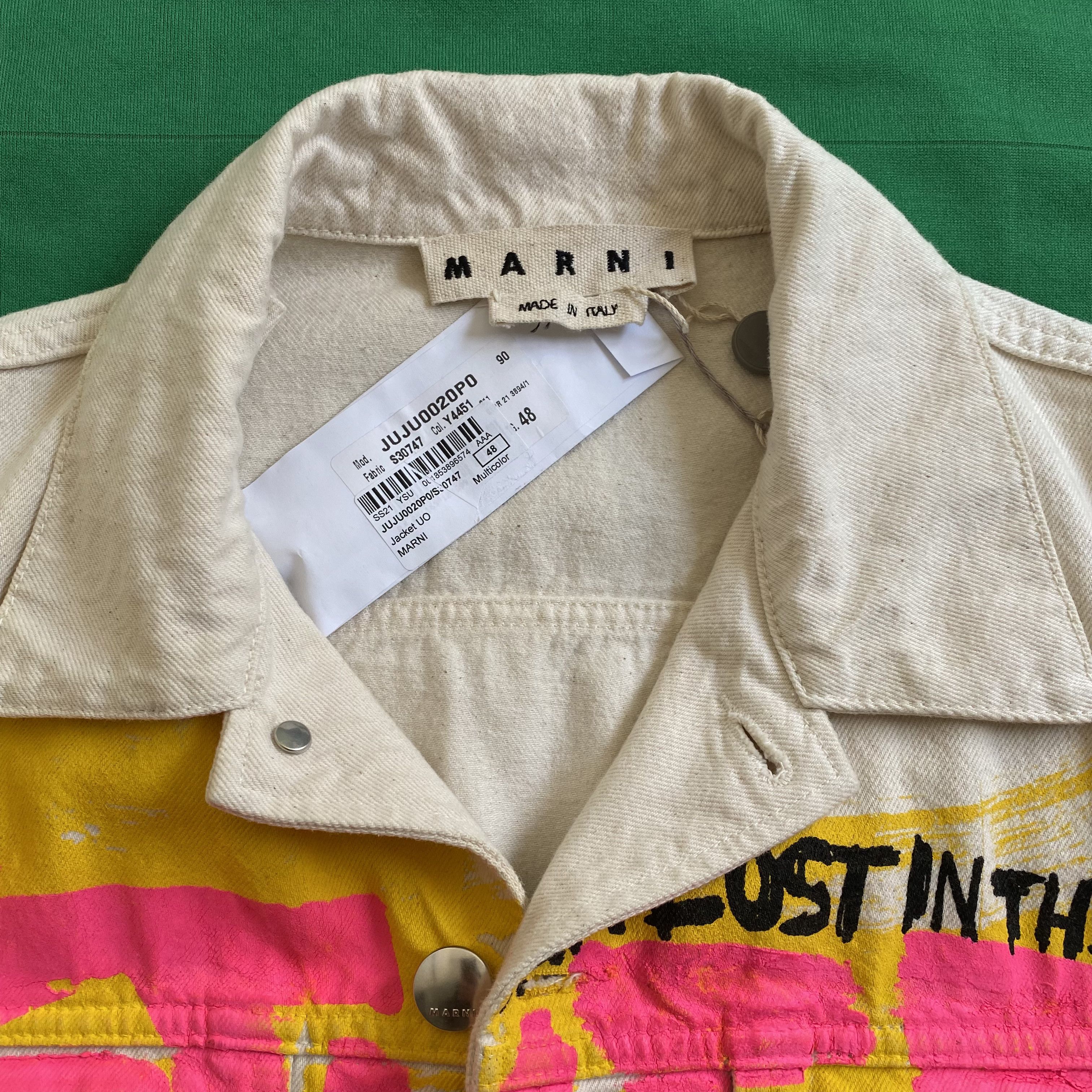 Marni Marni SS21 Paint-Effect Denim Jacket Size 48 Size US M / EU 48-50 / 2 - 12 Thumbnail