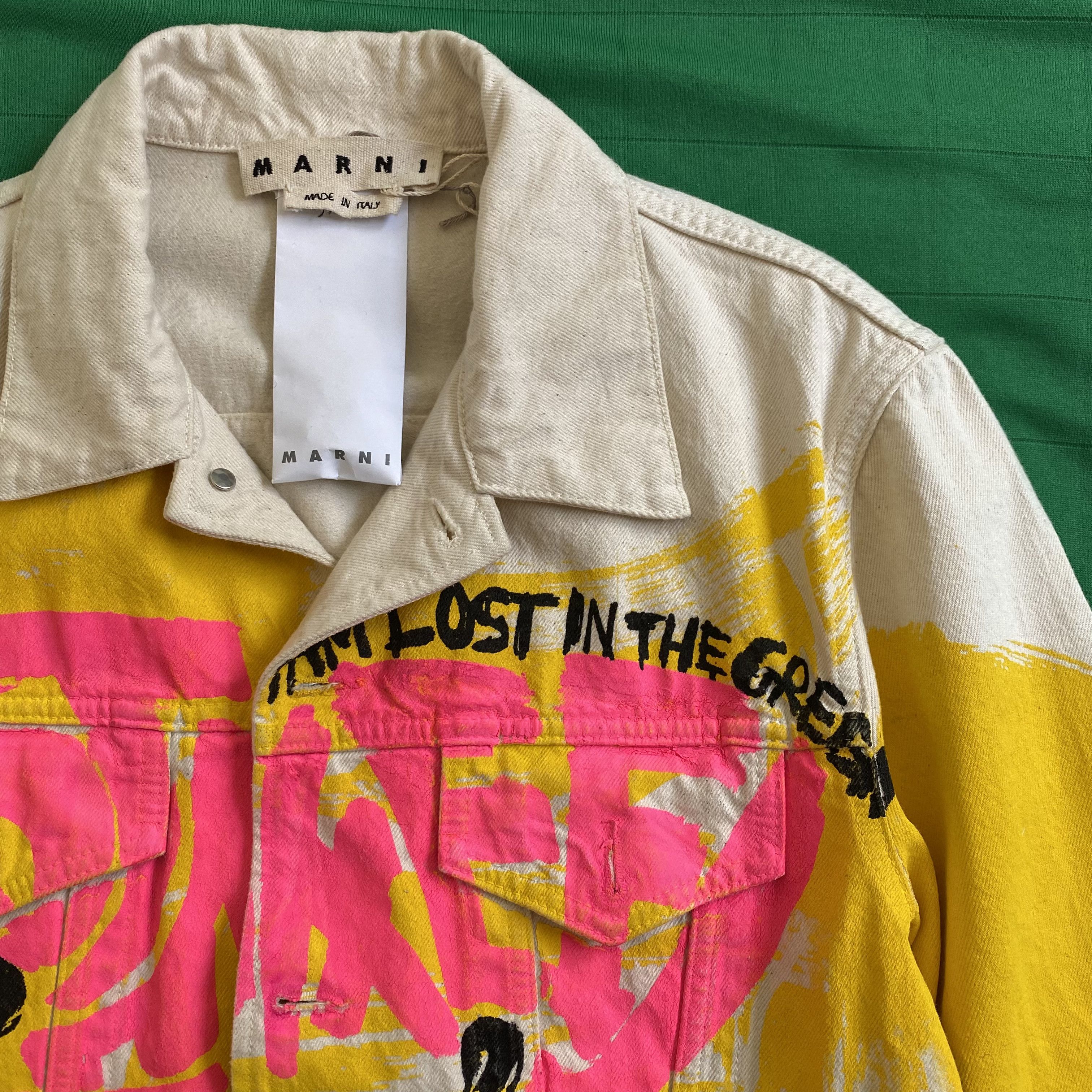 Marni Marni SS21 Paint-Effect Denim Jacket Size 48 Size US M / EU 48-50 / 2 - 6 Thumbnail