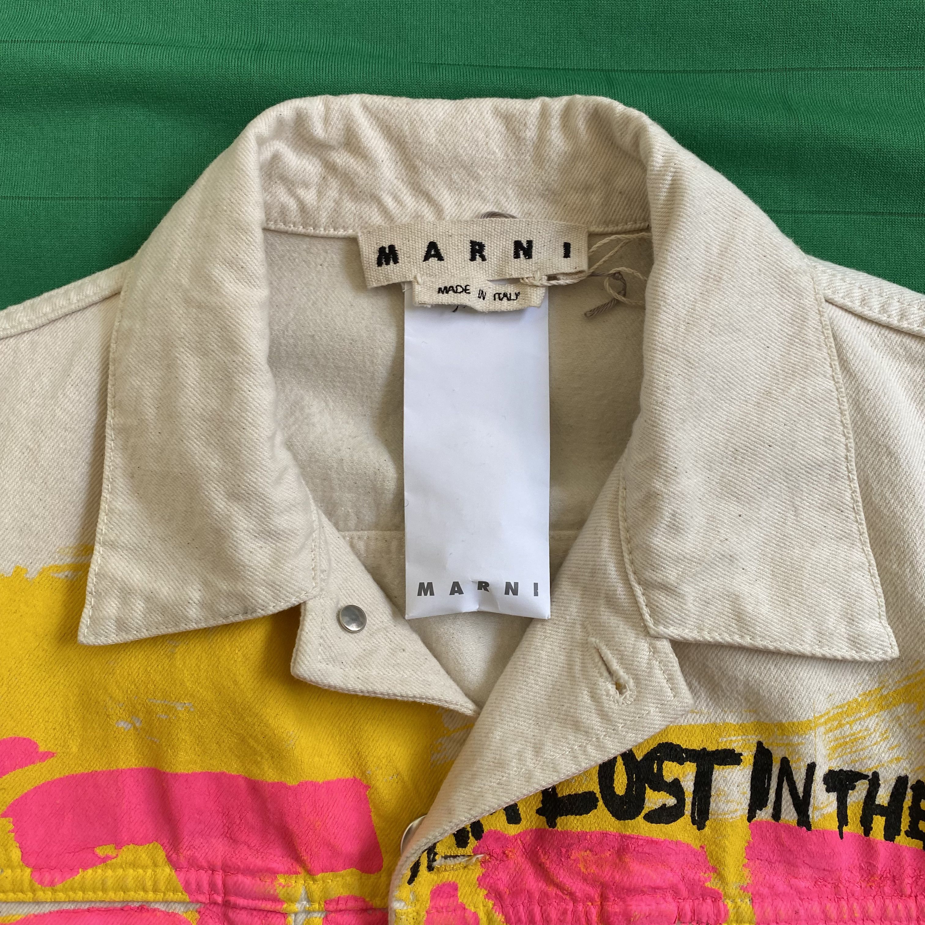 Marni Marni SS21 Paint-Effect Denim Jacket Size 48 Size US M / EU 48-50 / 2 - 5 Thumbnail