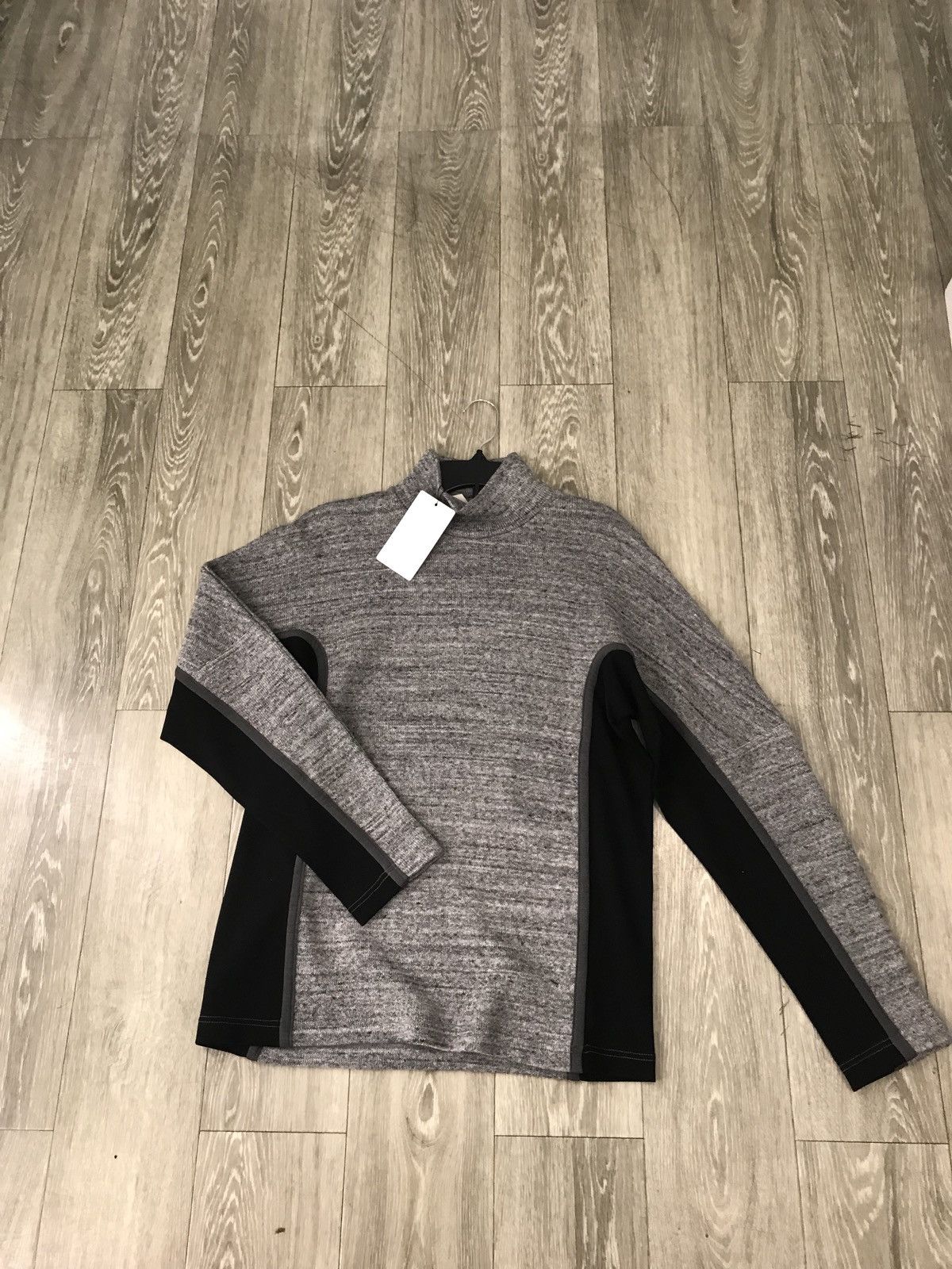 N.Hoolywood Mock Neck Grey & Black Knit Size US M / EU 48-50 / 2 - 2 Thumbnail