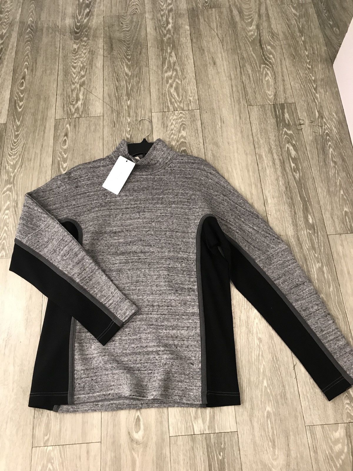 N.Hoolywood Mock Neck Grey & Black Knit Size US M / EU 48-50 / 2 - 1 Thumbnail