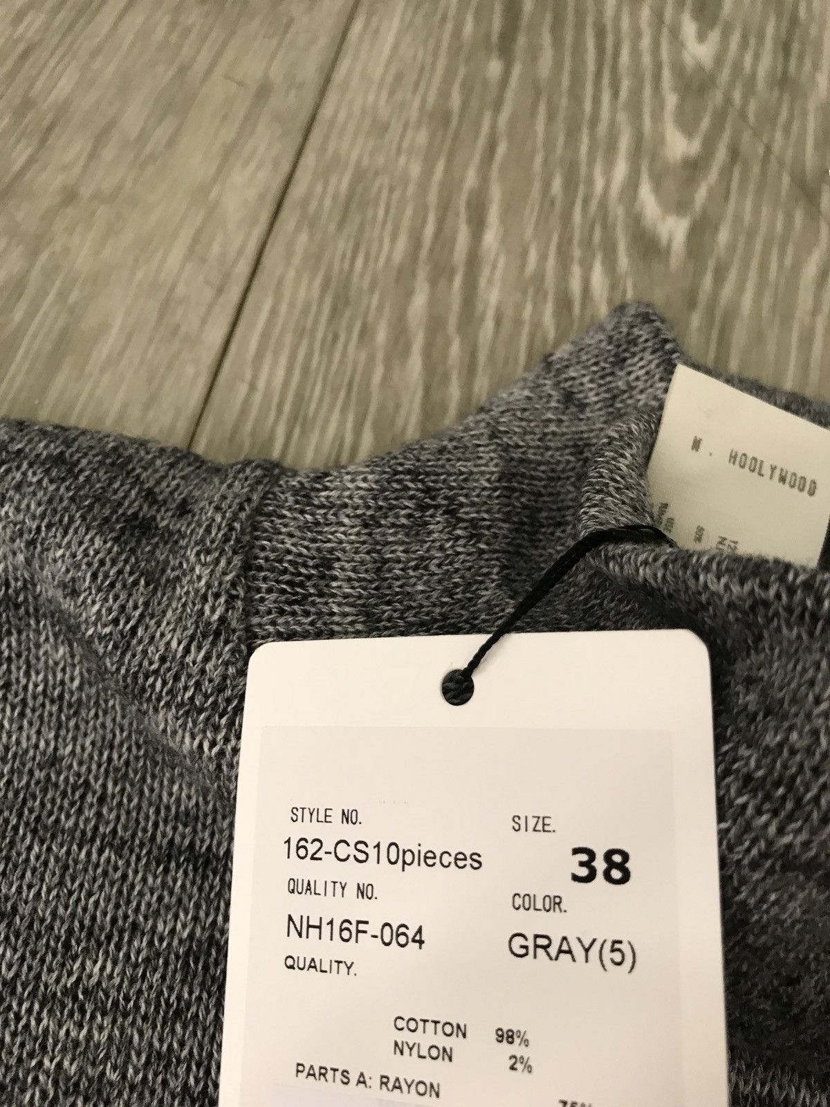 N.Hoolywood Mock Neck Grey & Black Knit Size US M / EU 48-50 / 2 - 12 Thumbnail
