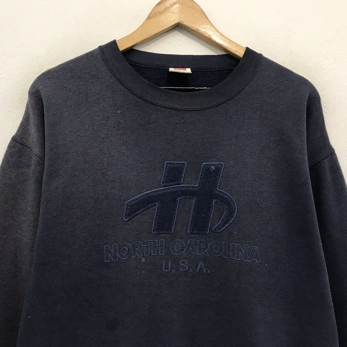 Hanes × Vintage Hanes Sweatshirt Crewneck Big Spellout North Corolina Hanes Size US M / EU 48-50 / 2 - 3 Thumbnail