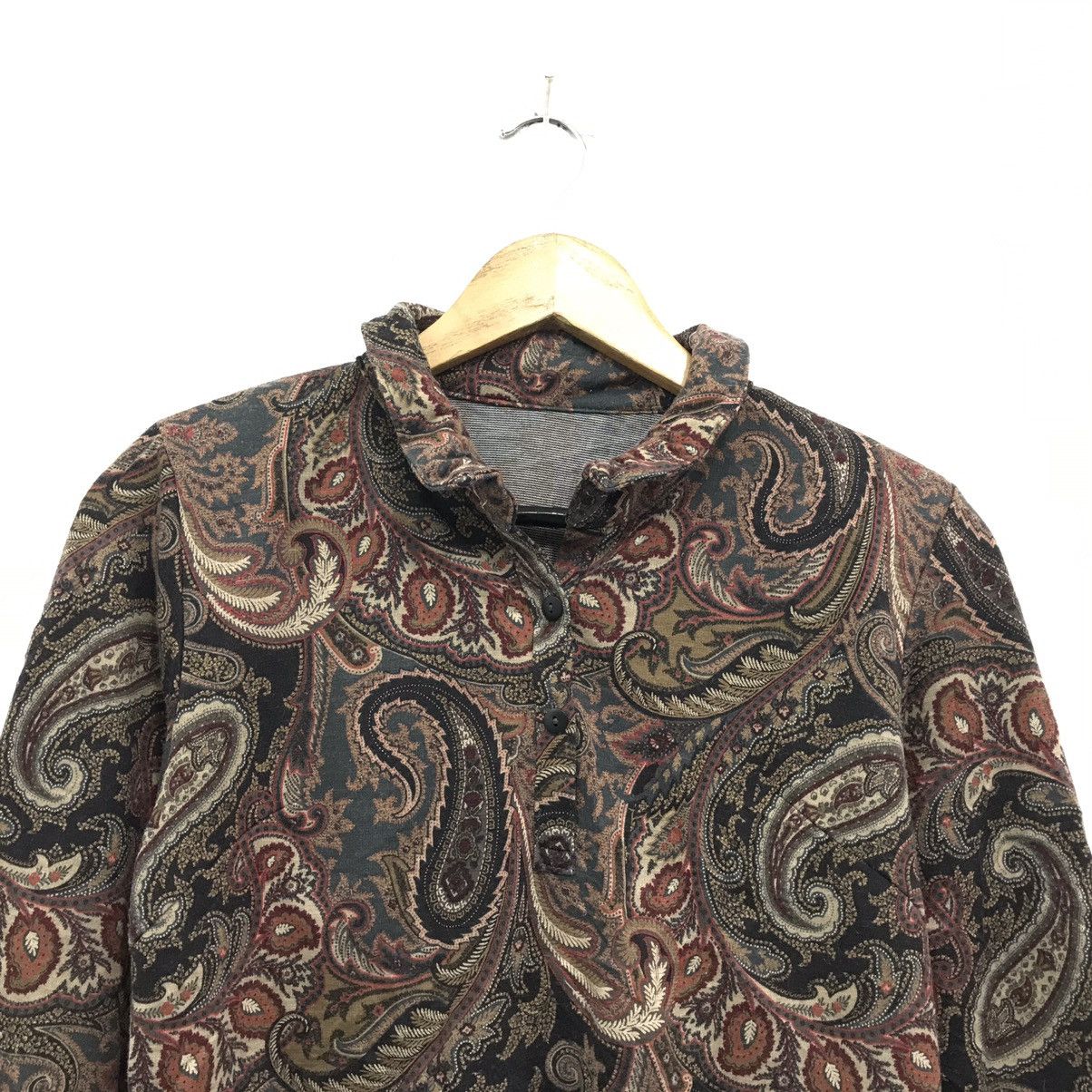 Japanese Brand × Other × Vintage Vintage Paisley Half Button Paisley Full Print Design Size US XS / EU 42 / 0 - 2 Thumbnail