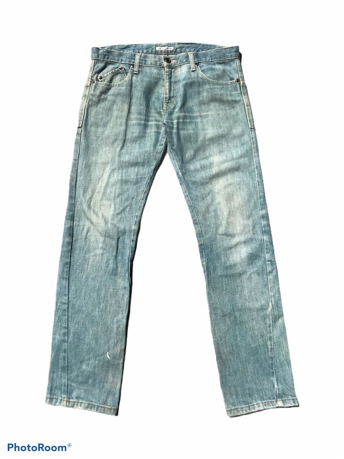 HARE × Japanese Brand hare exclusive design twisted legs stylish faded denim Size US 34 / EU 50 - 1 Thumbnail