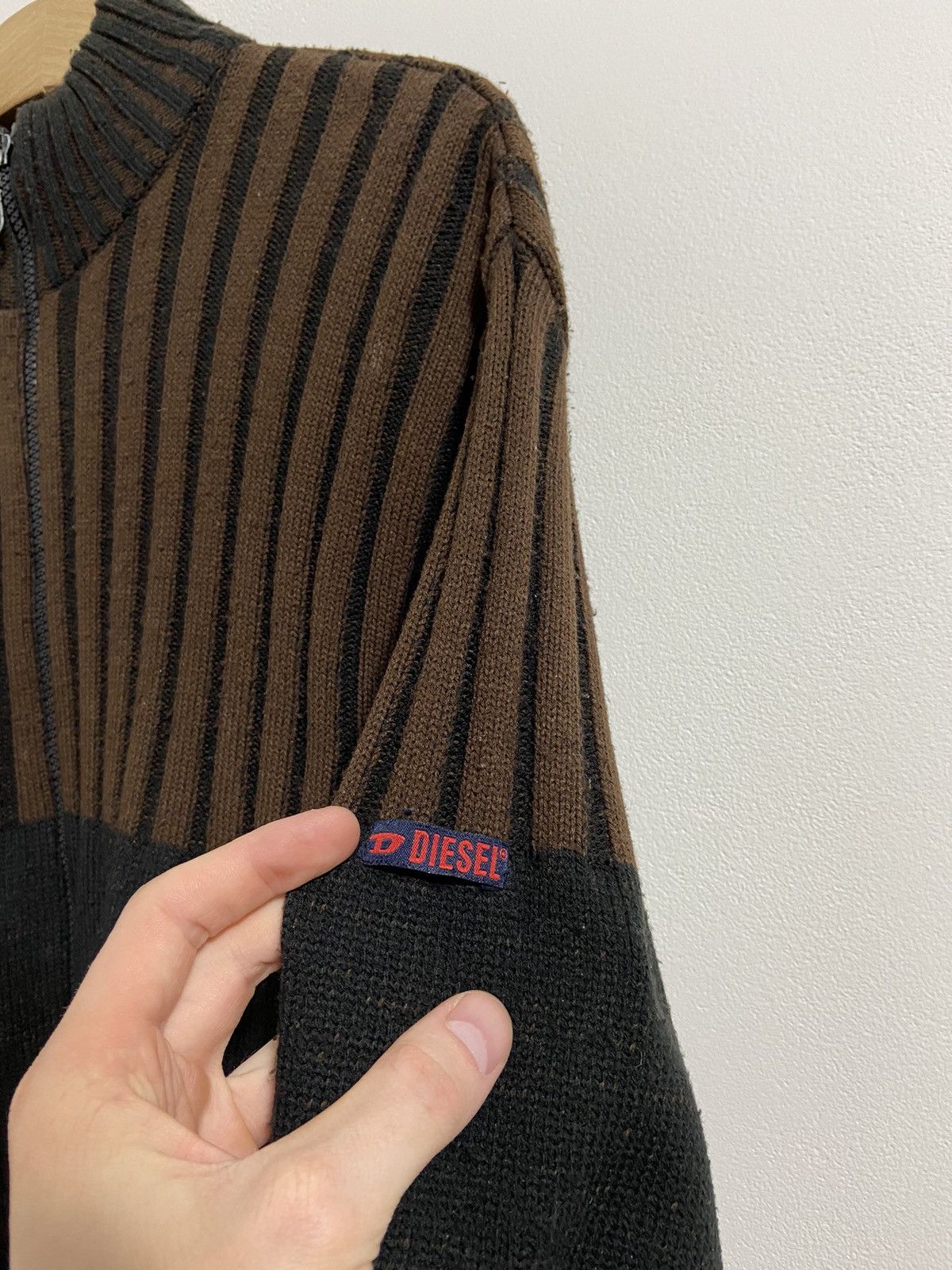 Diesel Vintage Zip Sweater Diesel Black/Brown y2k size XXL Size US XXL / EU 58 / 5 - 4 Thumbnail