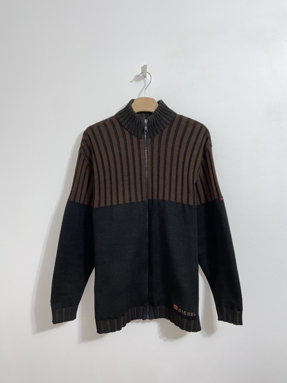 Diesel Vintage Zip Sweater Diesel Black/Brown y2k size XXL Size US XXL / EU 58 / 5 - 1 Thumbnail