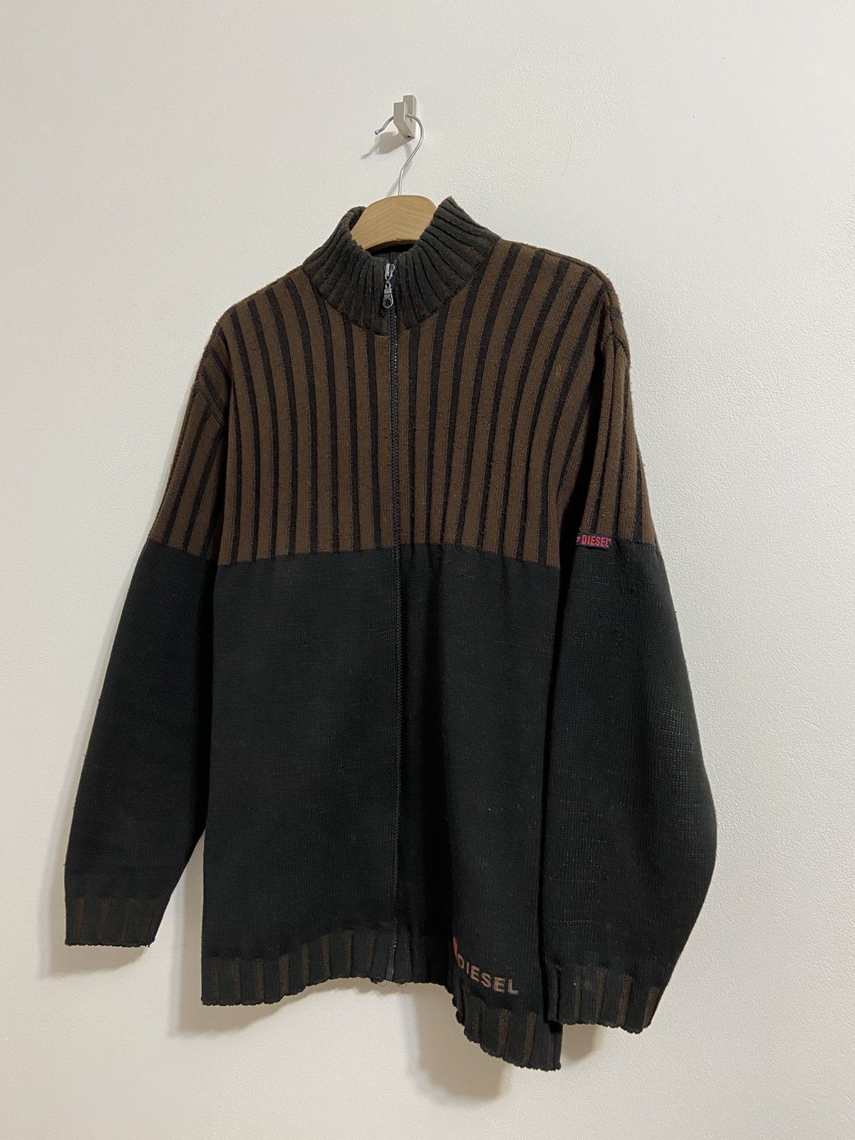 Diesel Vintage Zip Sweater Diesel Black/Brown y2k size XXL Size US XXL / EU 58 / 5 - 8 Thumbnail
