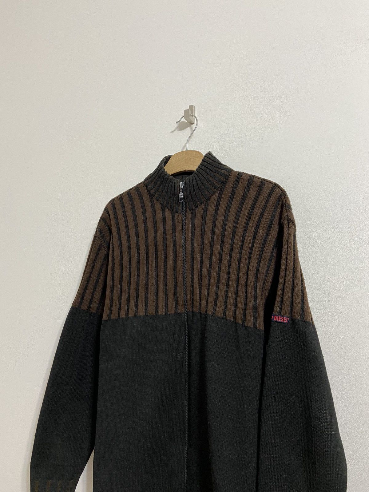 Diesel Vintage Zip Sweater Diesel Black/Brown y2k size XXL Size US XXL / EU 58 / 5 - 7 Thumbnail