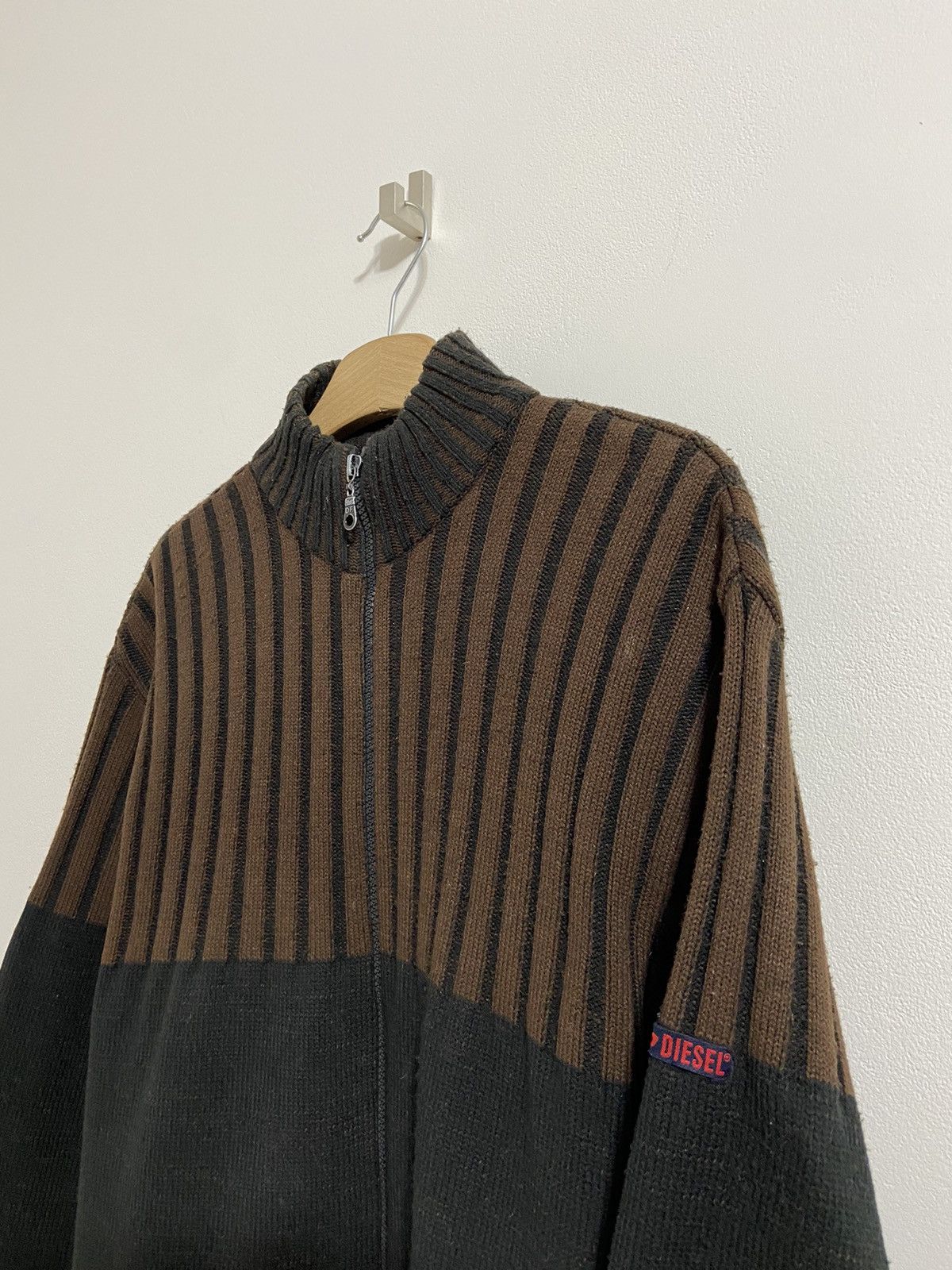 Diesel Vintage Zip Sweater Diesel Black/Brown y2k size XXL Size US XXL / EU 58 / 5 - 5 Thumbnail