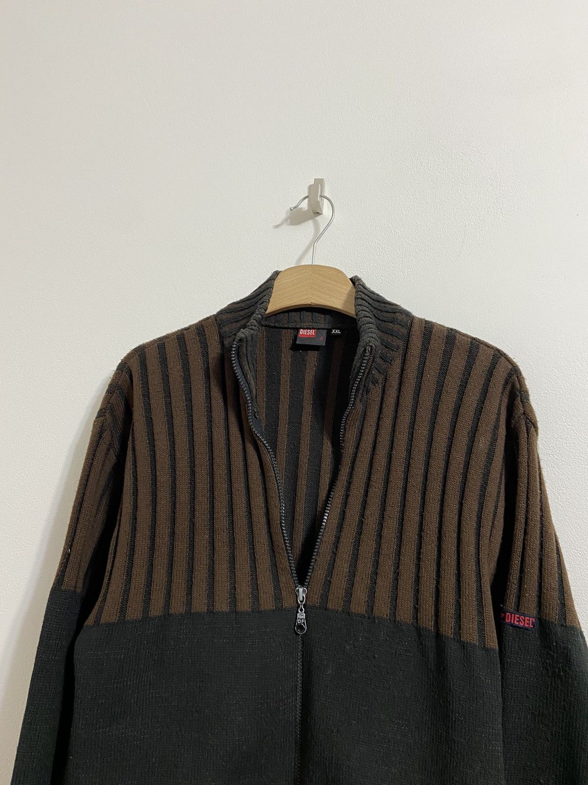 Diesel Vintage Zip Sweater Diesel Black/Brown y2k size XXL Size US XXL / EU 58 / 5 - 17 Thumbnail
