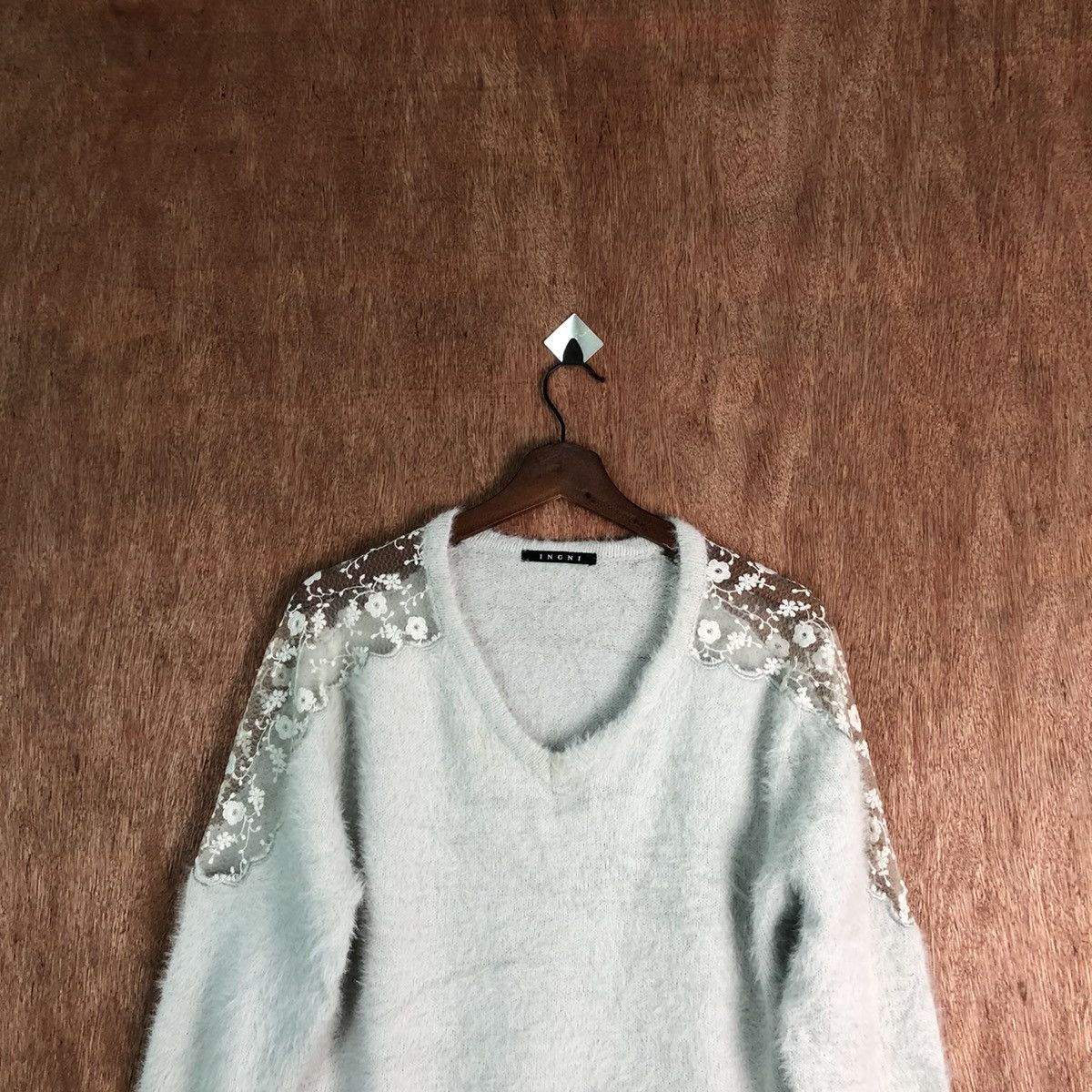 Homespun Knitwear Ingni Green Soft Shag Shaggy Fur Mohair Knitwear #6559 Size US S / EU 44-46 / 1 - 2 Thumbnail