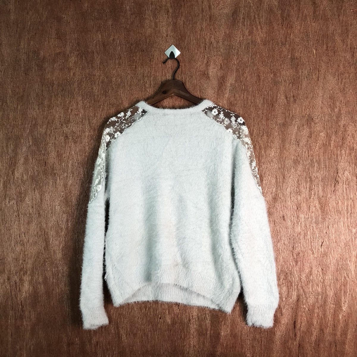 Homespun Knitwear Ingni Green Soft Shag Shaggy Fur Mohair Knitwear #6559 Size US S / EU 44-46 / 1 - 6 Thumbnail