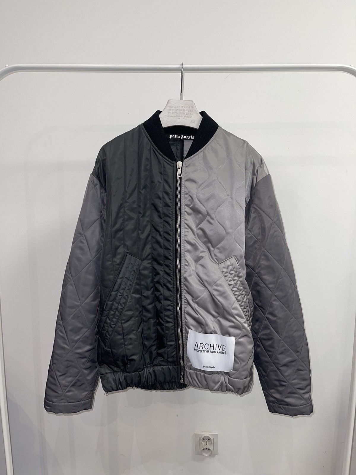 Palm Angels Palm Angels "Property" Big Logo Technical Bomber Jacket Size US L / EU 52-54 / 3 - 4 Thumbnail