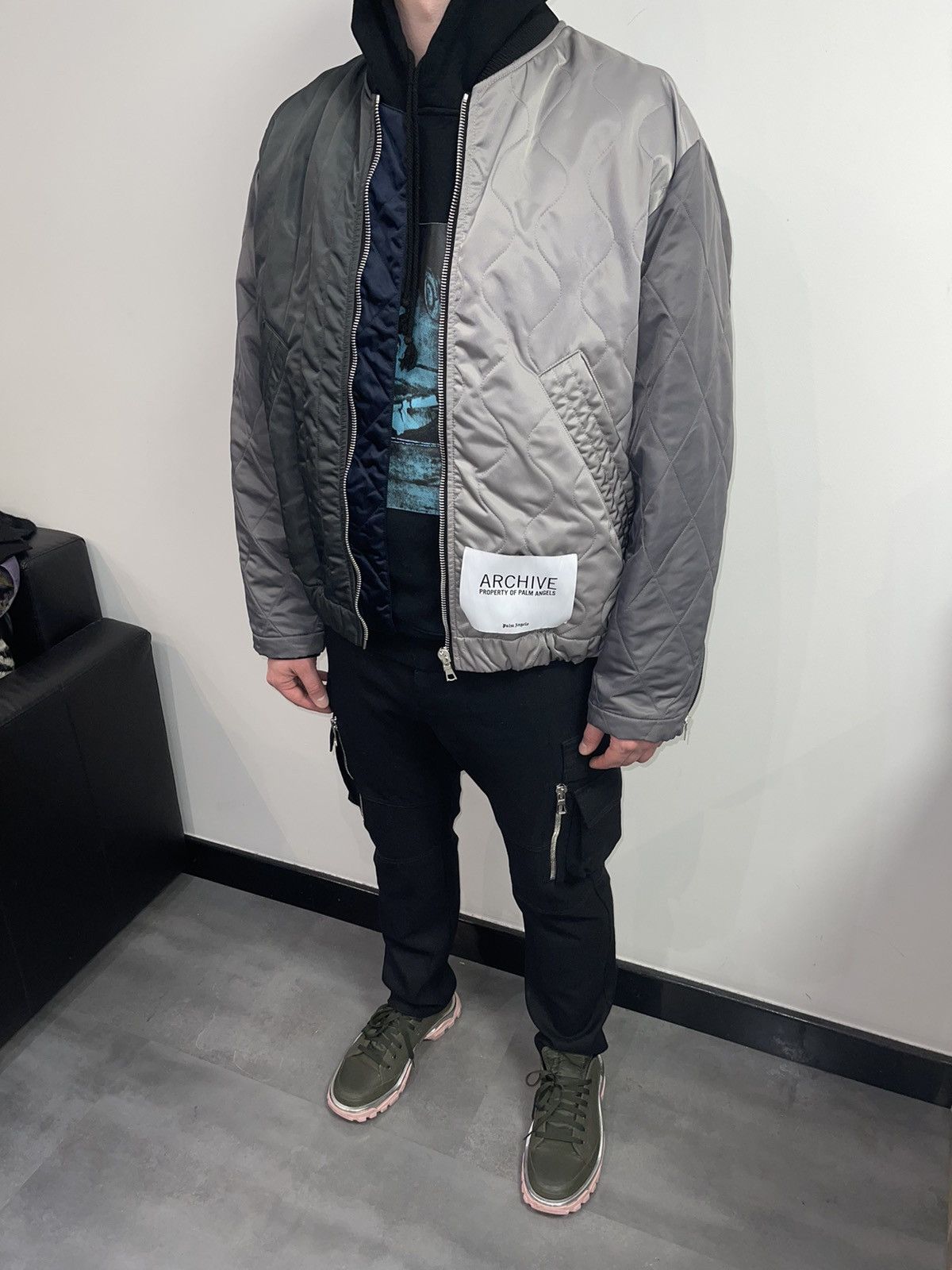 Palm Angels Palm Angels "Property" Big Logo Technical Bomber Jacket Size US L / EU 52-54 / 3 - 2 Thumbnail