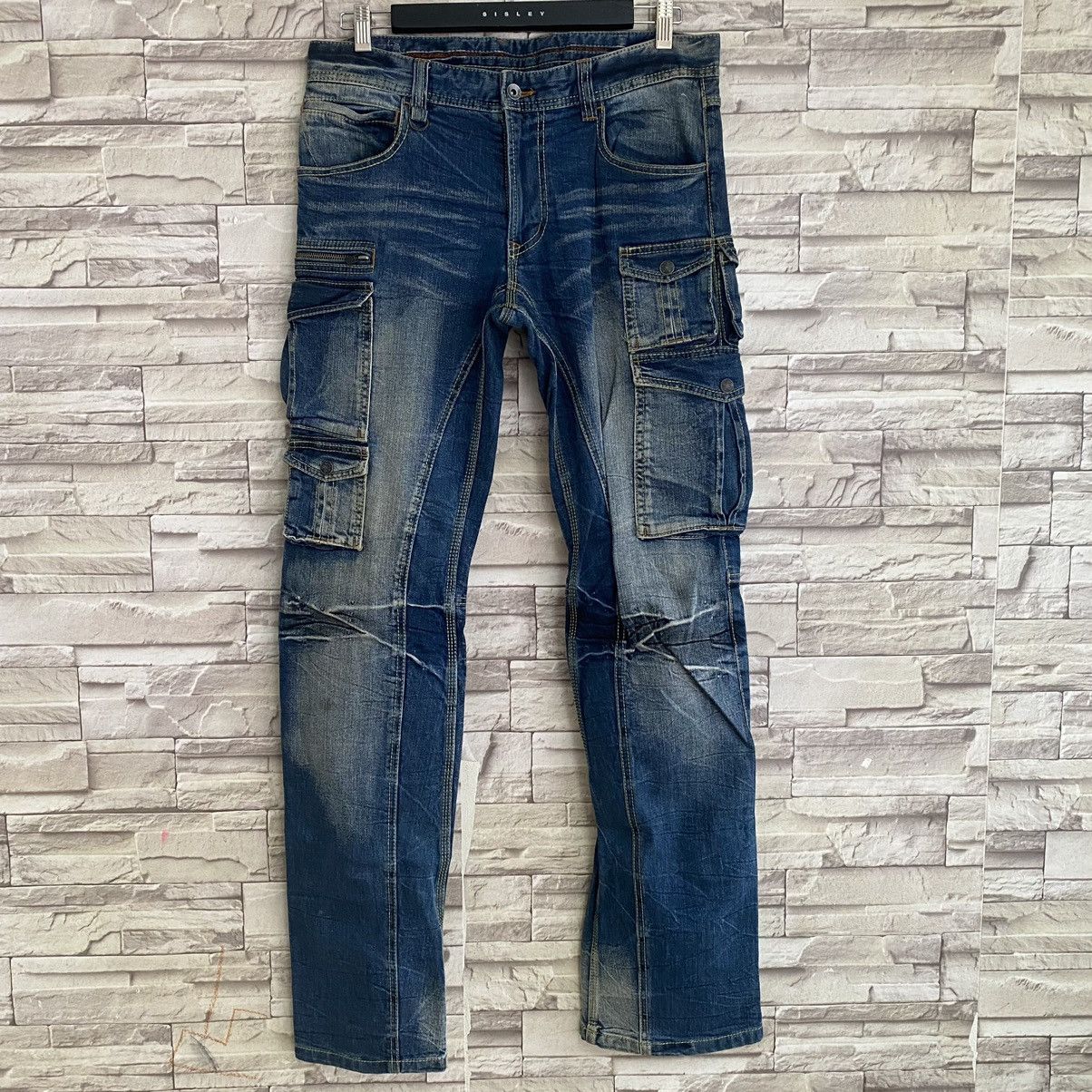 Nicole Club Japan Nicole Club For Men Denim Cargo Flares Pants Faded Size US 34 / EU 50 - 3 Thumbnail