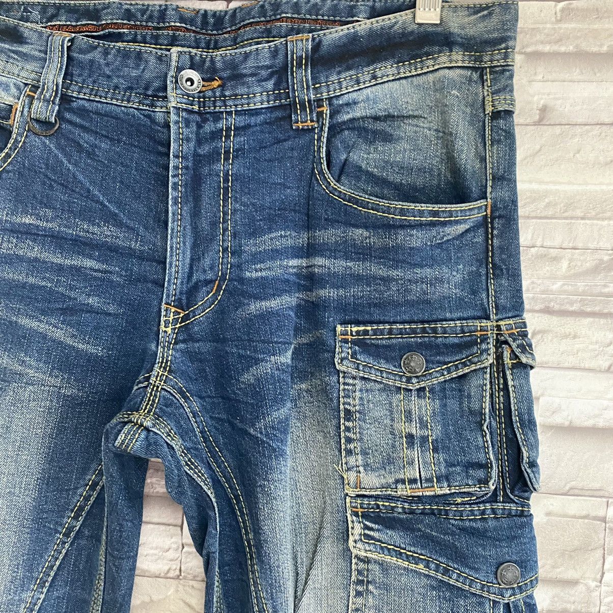 Nicole Club Japan Nicole Club For Men Denim Cargo Flares Pants Faded Size US 34 / EU 50 - 6 Thumbnail