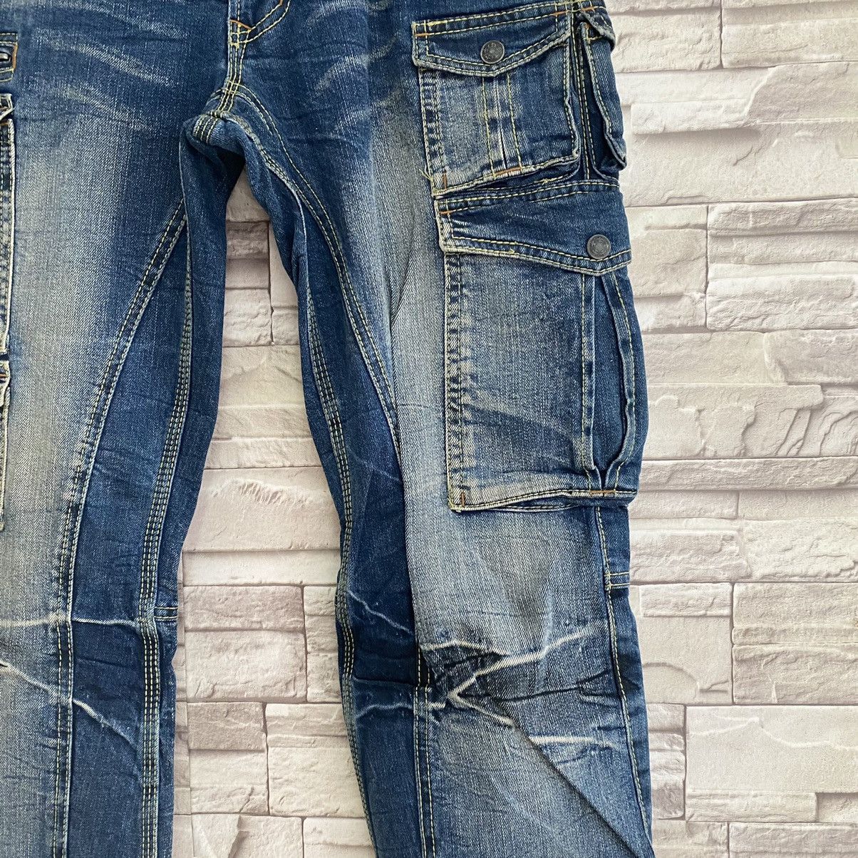 Nicole Club Japan Nicole Club For Men Denim Cargo Flares Pants Faded Size US 34 / EU 50 - 8 Thumbnail