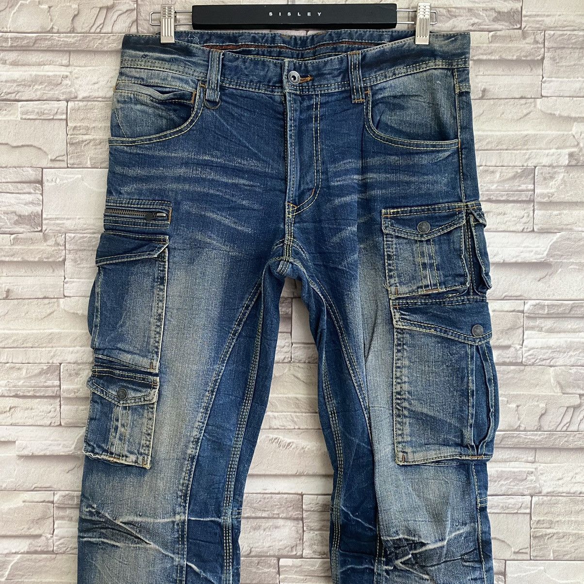 Nicole Club Japan Nicole Club For Men Denim Cargo Flares Pants Faded Size US 34 / EU 50 - 4 Thumbnail