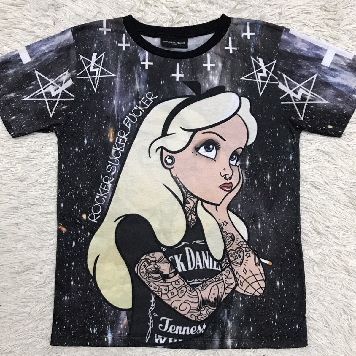 Japanese Brand Vintage Rocker Sucker rebel girl tatto jack daniel Tshirt Size US S / EU 44-46 / 1 - 7 Thumbnail