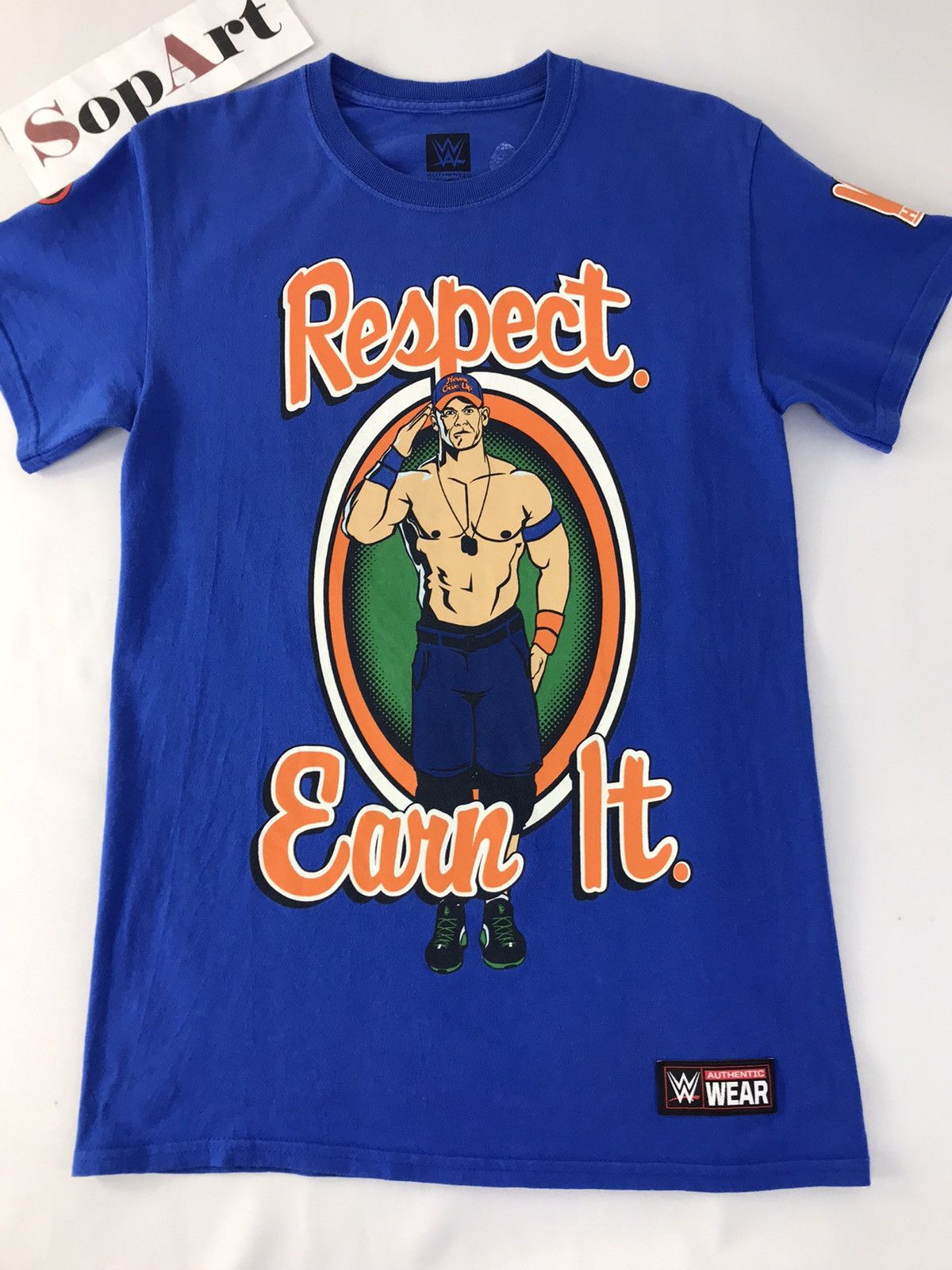 WWE × WWF John Cena Respect Earn It Wwe Authentic Gear Men Blue Tee Size US S / EU 44-46 / 1 - 3 Thumbnail