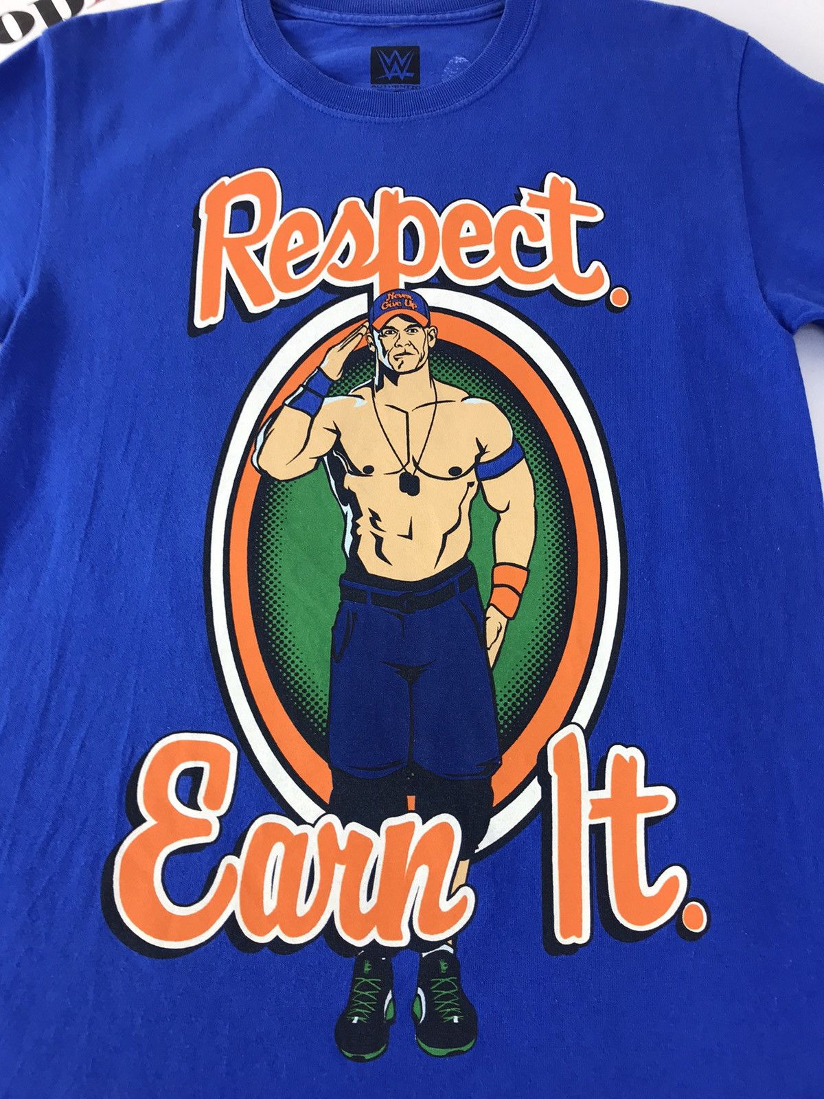 WWE × WWF John Cena Respect Earn It Wwe Authentic Gear Men Blue Tee Size US S / EU 44-46 / 1 - 5 Thumbnail