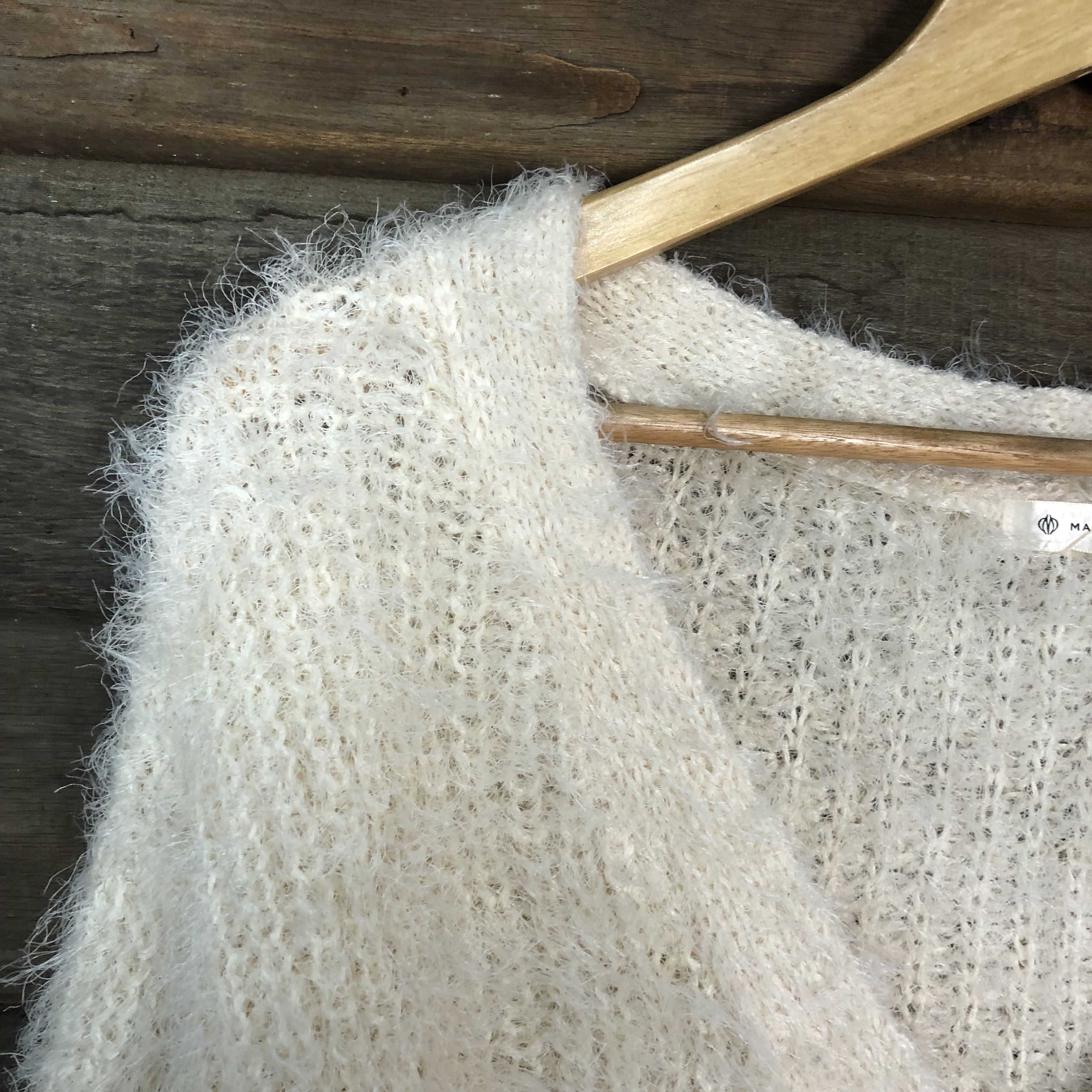 Aran Isles Knitwear × Homespun Knitwear × Majestic Oversized Majestic Shag Shaggy Fur Mohair Cardigan #718 Size M / US 6-8 / IT 42-44 - 7 Thumbnail