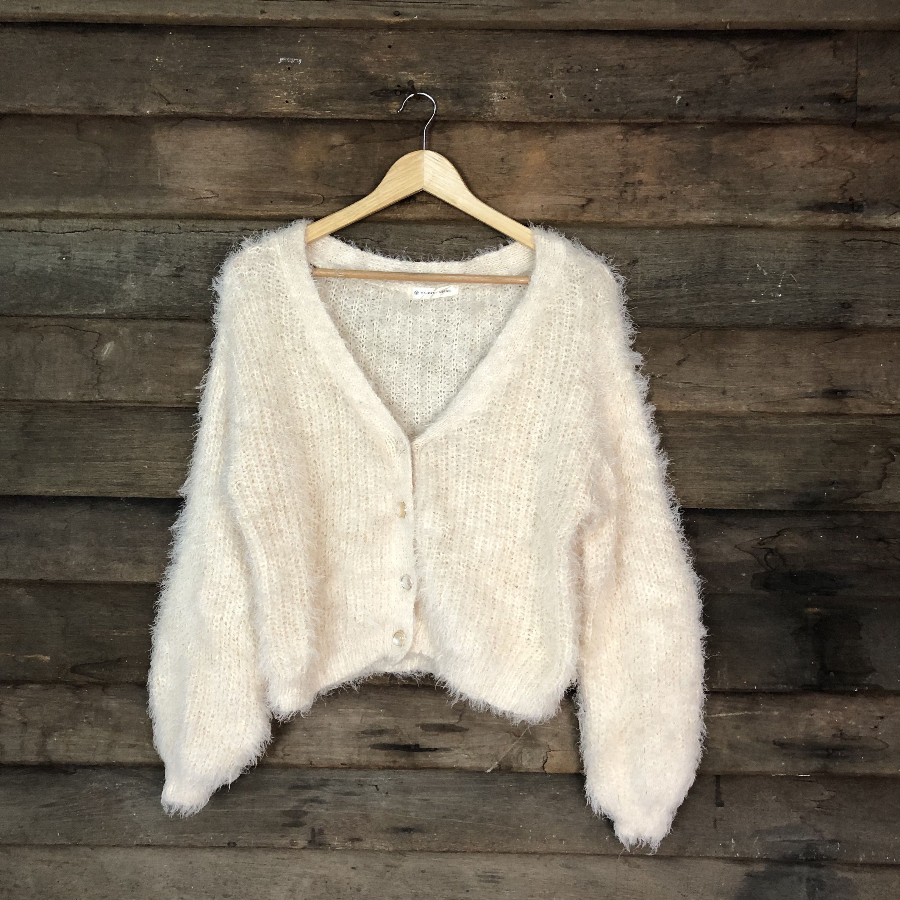Oversized Majestic Shag Shaggy Fur Mohair Cardigan #718