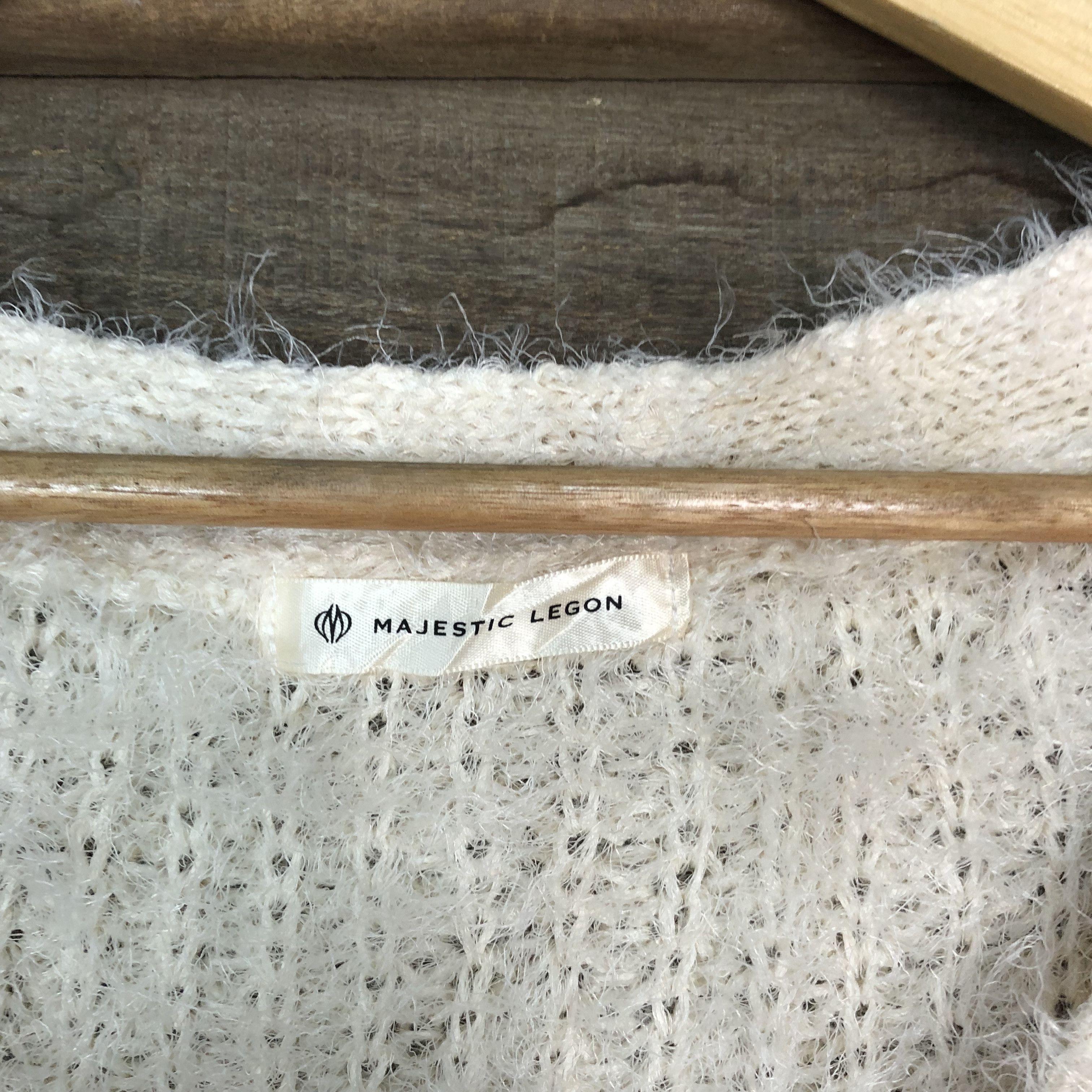 Aran Isles Knitwear × Homespun Knitwear × Majestic Oversized Majestic Shag Shaggy Fur Mohair Cardigan #718 Size M / US 6-8 / IT 42-44 - 8 Thumbnail